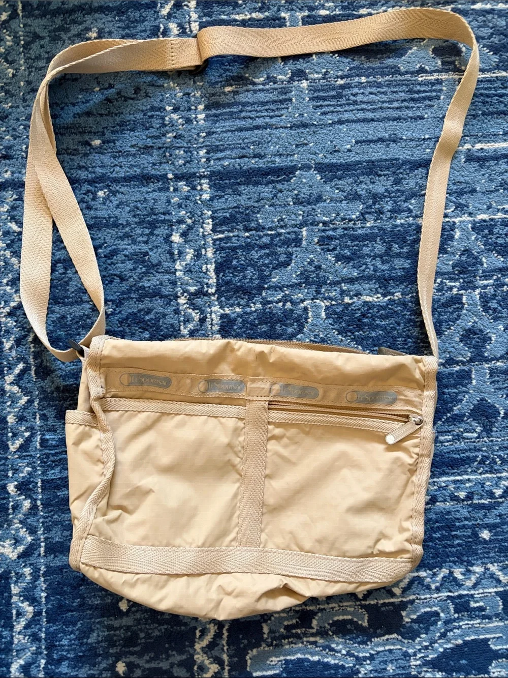 Lesportsac tan nylon messenger bag
